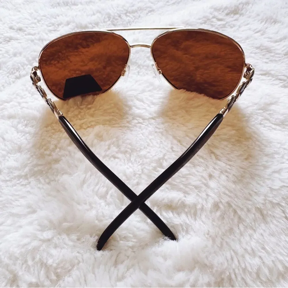 Brock Brown Sleek Aviator Sunglasses
